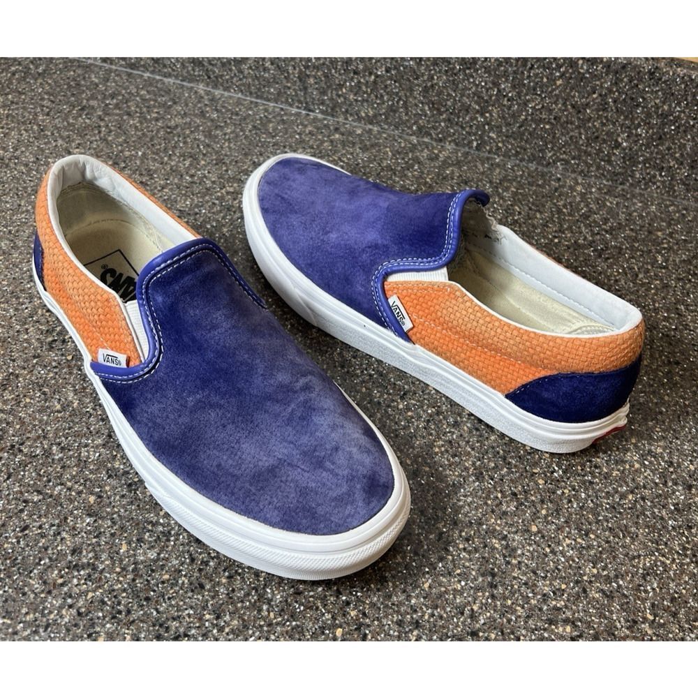 Vans Classic Slip On Skater Shoes Purple/Orange Suede Women's 9.5 Sneaker Mens 8